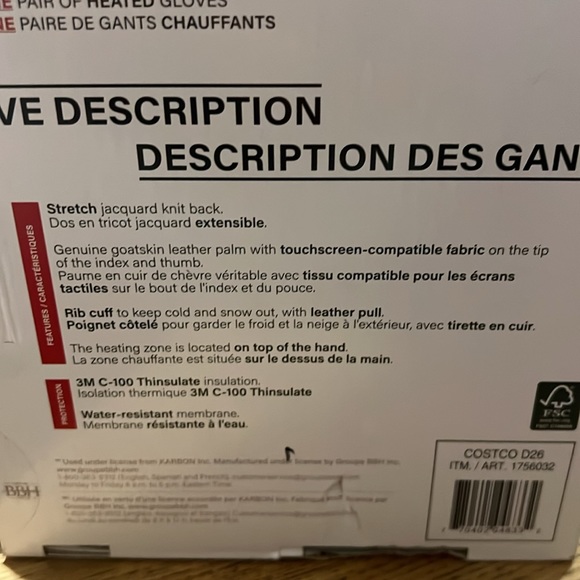 Karbon heated sports gloves with leather palm - Picture 8 of 10